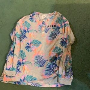 Victoria Secret Pink Set of 2 Long Sleeve T Shirts All Size Large.